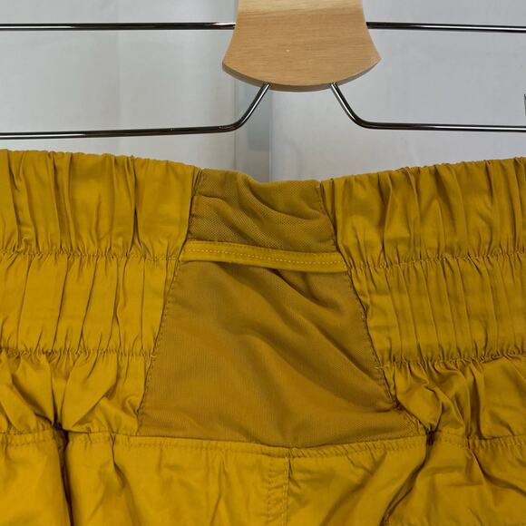 FREE PEOPLE Movement S The Way Home Shorts Smocked Waist Mustard Yellow Gold - Picture 5 of 10